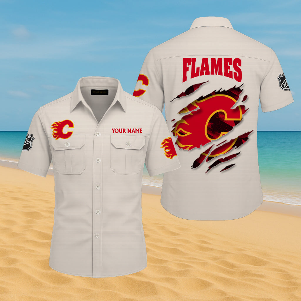 LIMITED EDITION - NEW CUSTOMIZED NHL17 CGF CALGARY FLAMES CARGO SHIRT