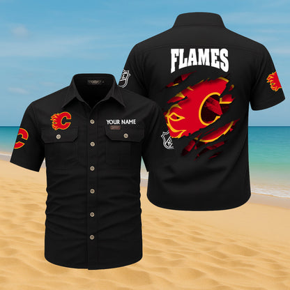 LIMITED EDITION - NEW CUSTOMIZED NHL17 CGF CALGARY FLAMES CARGO SHIRT