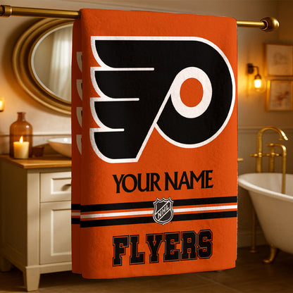 LIMITED EDITION - NEW CUSTOMIZED NHL27 PPF PHILADELPHIA FLYERS BEACH & BATH TOWEL