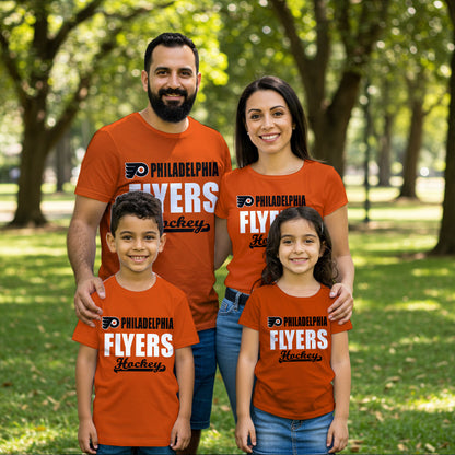 LIMITED EDITION - NEW CUSTOMIZED NHL27 PPF PHILADELPHIA FLYERS T-SHIRT FOR FAMILY (ADULTS & KIDS)