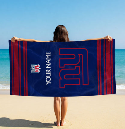 LIMITED EDITION - NEW CUSTOMIZED NFL32 NYG NEW YORK GIANTS BEACH & BATH TOWEL (KIDS & ADULTS)