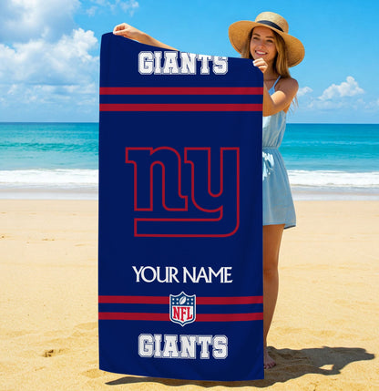 LIMITED EDITION - NEW CUSTOMIZED NFL32 NYG NEW YORK GIANTS BEACH & BATH TOWEL (KIDS & ADULTS)