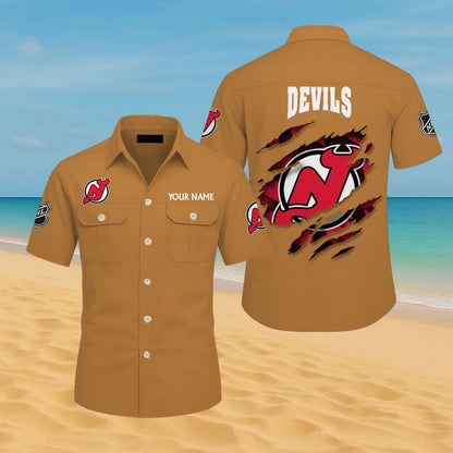 LIMITED EDITION - NEW CUSTOMIZED NHL06 NJD NEW JERSEY DEVILS CARGO SHIRT