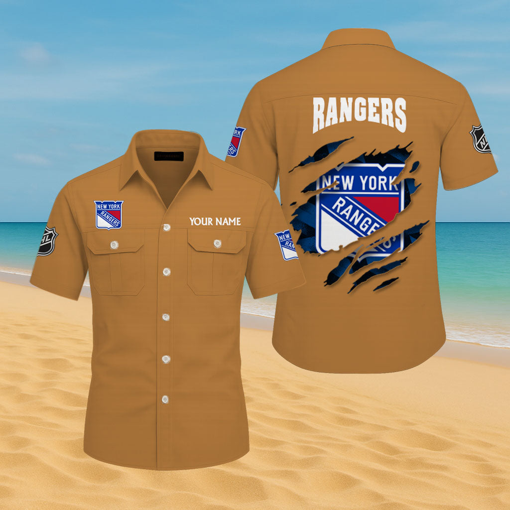 LIMITED EDITION - NEW CUSTOMIZED NHL24 NYR NEW YORK RANGERS CARGO SHIRT