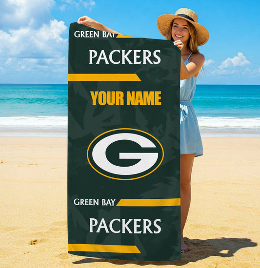 LIMITED EDITION - NEW CUSTOMIZED NFL08 GBP GREEN BAY PACKERS BEACH & BATH TOWEL