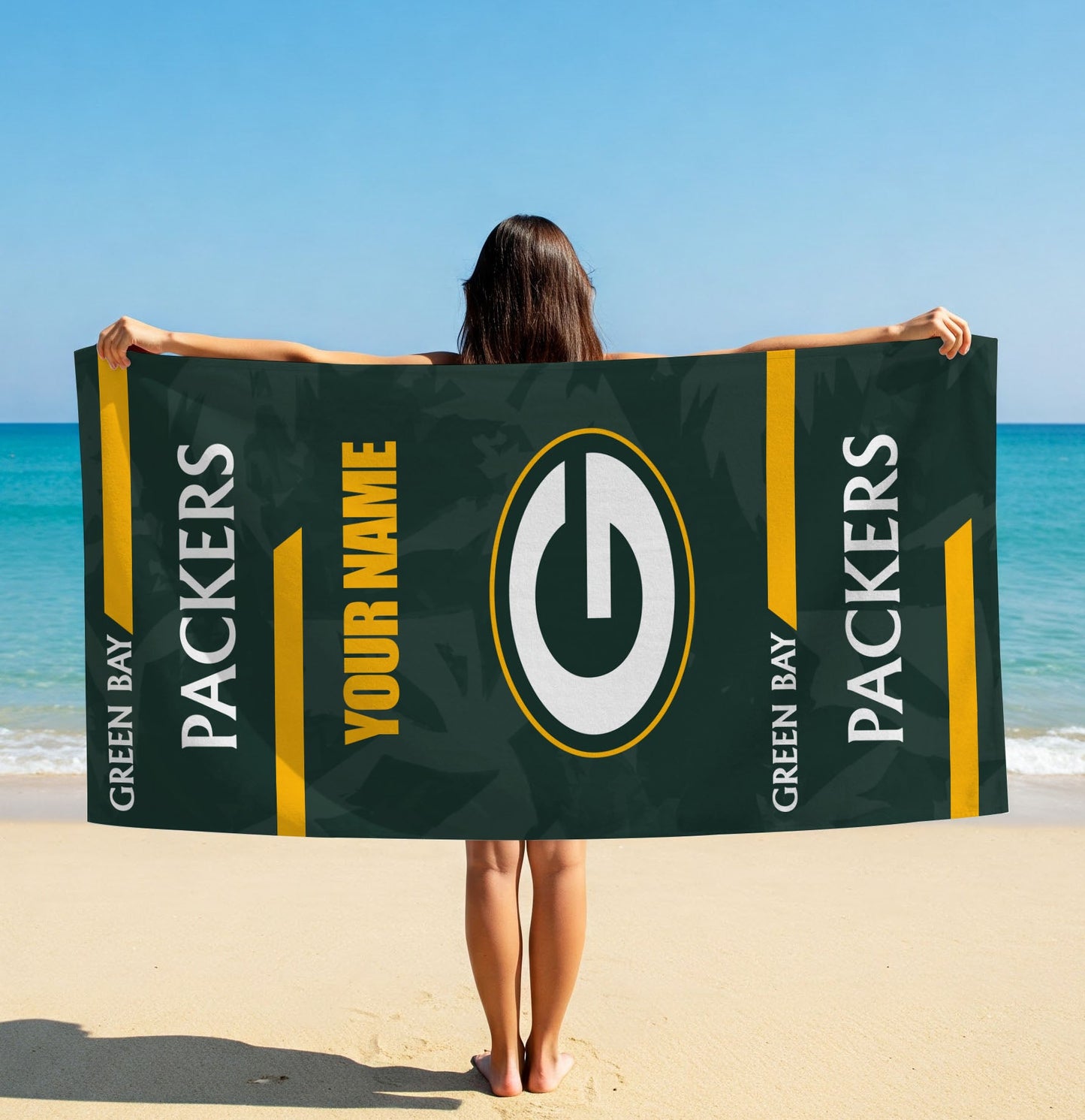 LIMITED EDITION - NEW CUSTOMIZED NFL08 GBP GREEN BAY PACKERS BEACH & BATH TOWEL