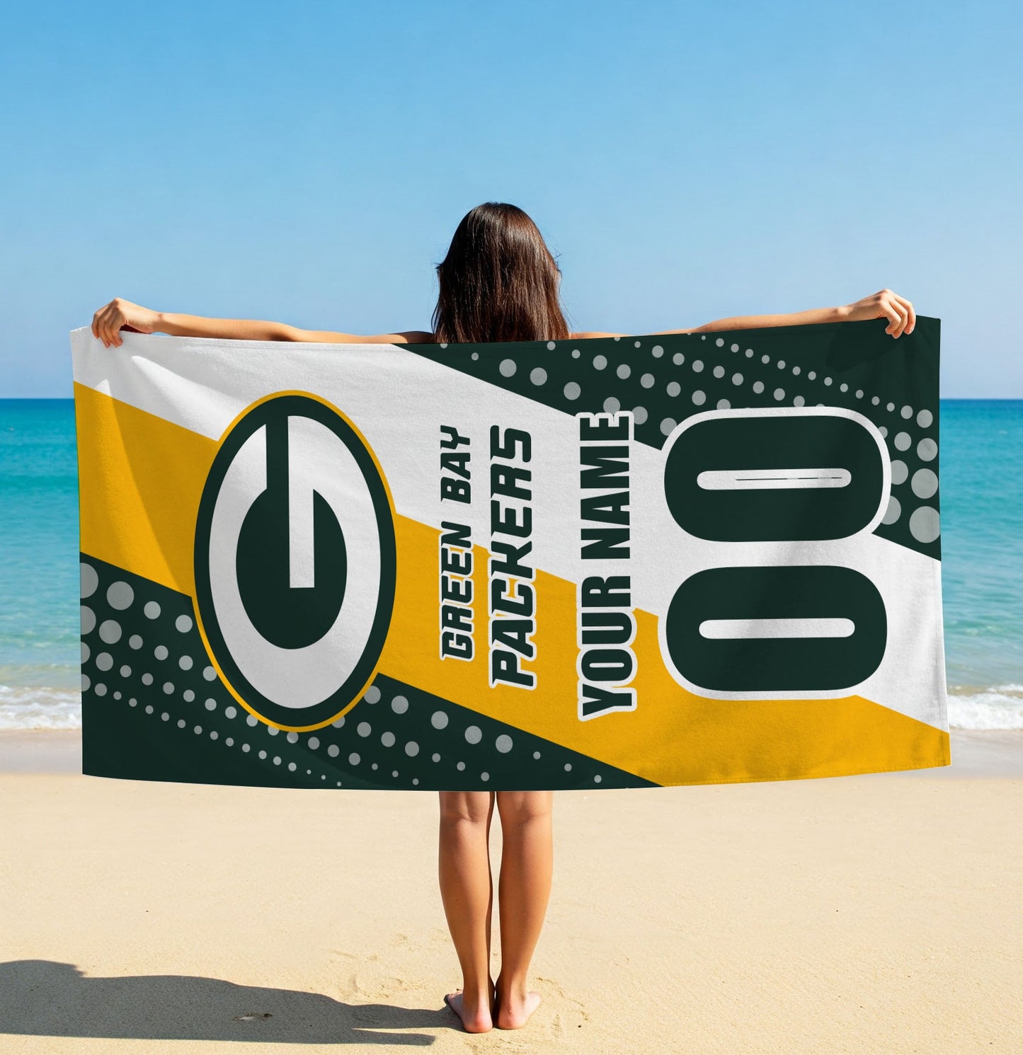 LIMITED EDITION - NEW CUSTOMIZED NFL08 GBP GREEN BAY PACKERS BEACH & BATH TOWEL