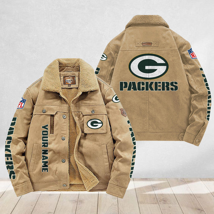 LIMITED EDITION - NEW CUSTOMIZED NFL08 GBP GREEN BAY PACKERS FLEECE JACKET