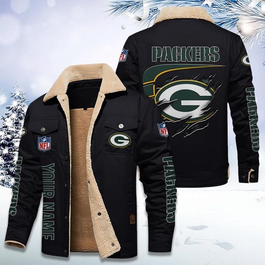 LIMITED EDITION - NEW CUSTOMIZED NFL08 GBP GREEN BAY PACKERS FLEECE JACKET