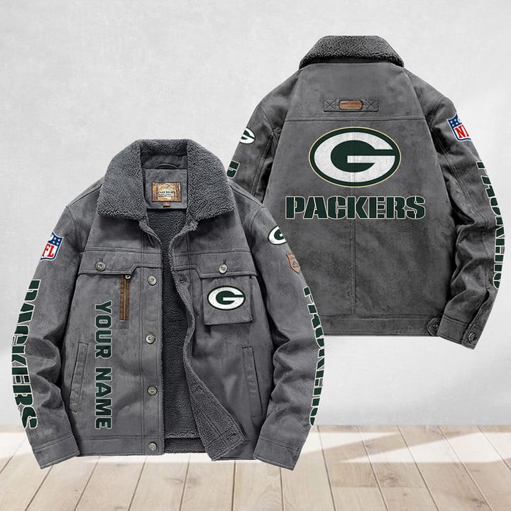 LIMITED EDITION - NEW CUSTOMIZED NFL08 GBP GREEN BAY PACKERS FLEECE JACKET