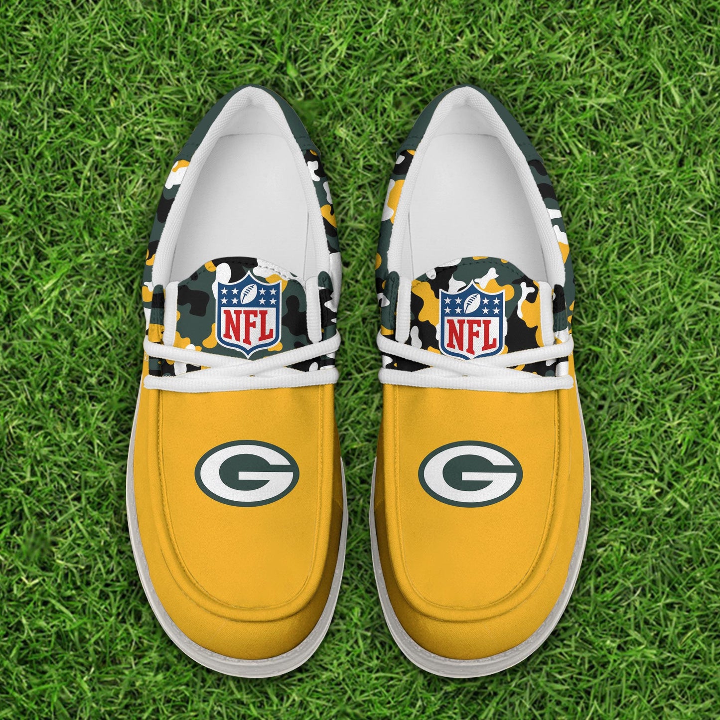 LIMITED EDITION - NEW CUSTOMIZED NFL08 GBP GREEN BAY PACKERS LOAFER SHOES