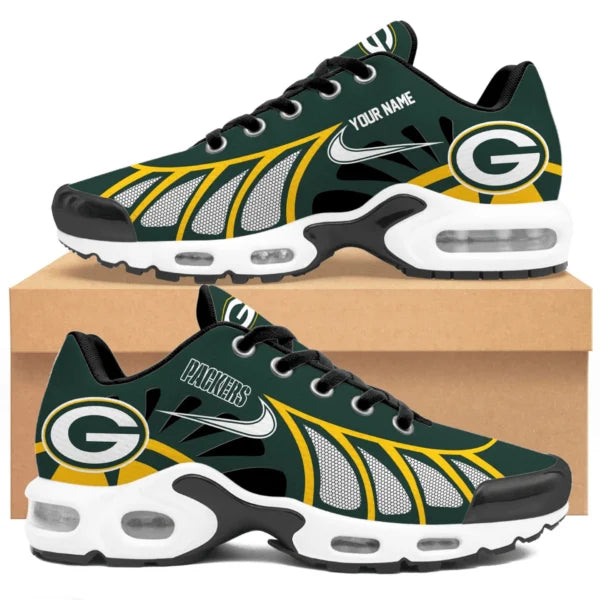 LIMITED EDITION - NEW CUSTOMIZED NFL08 GBP GREEN BAY PACKERS UNISEX AIR MAX PLUS SNEAKERS