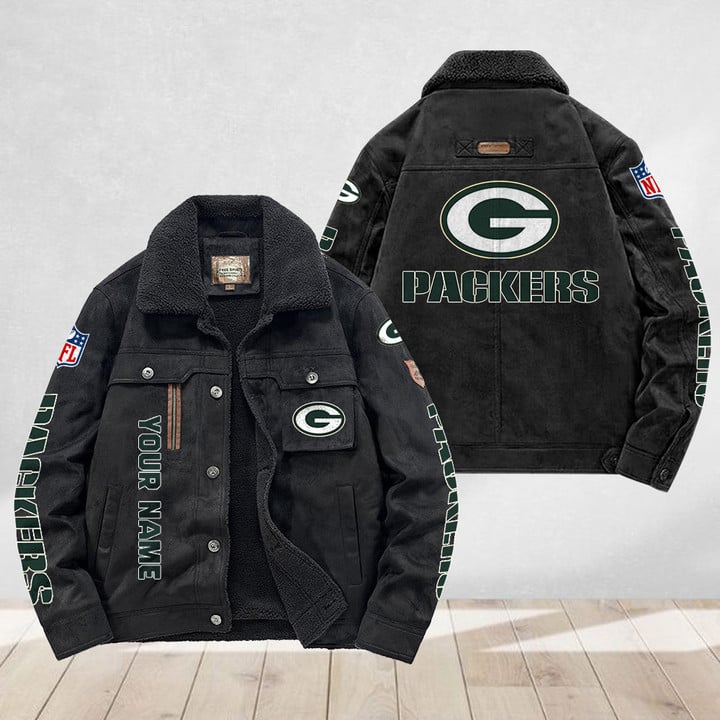 LIMITED EDITION - NEW CUSTOMIZED NFL08 GBP GREEN BAY PACKERS FLEECE JACKET