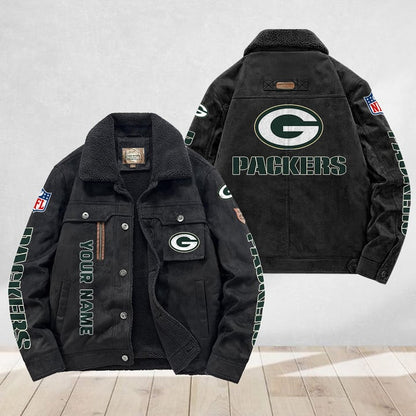 LIMITED EDITION - NEW CUSTOMIZED NFL08 GBP GREEN BAY PACKERS FLEECE JACKET