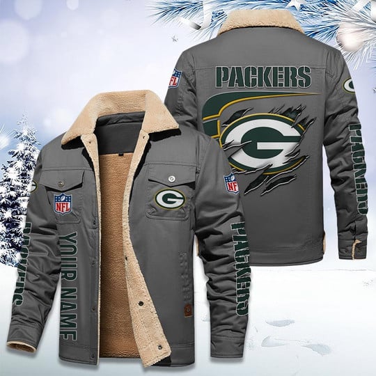 LIMITED EDITION - NEW CUSTOMIZED NFL08 GBP GREEN BAY PACKERS FLEECE JACKET