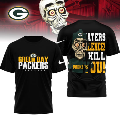 LIMITED EDITION - NEW CUSTOMIZED NFL08 GBP GREEN BAY PACKERS HATERS SILENCE I KILL YOU SHIRT