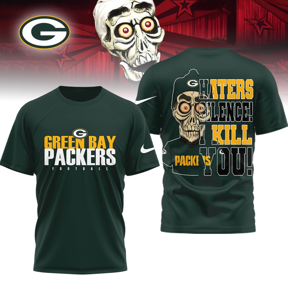 LIMITED EDITION - NEW CUSTOMIZED NFL08 GBP GREEN BAY PACKERS HATERS SILENCE I KILL YOU SHIRT