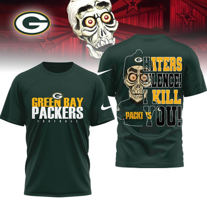 LIMITED EDITION - NEW CUSTOMIZED NFL08 GBP GREEN BAY PACKERS HATERS SILENCE I KILL YOU SHIRT
