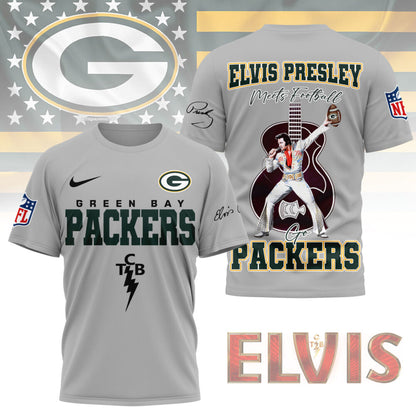 LIMITED EDITION - NEW CUSTOMIZED NFL08 GBP GREEN BAY PACKERS X ELVIS PRESLEY FAN 3D SHIRT