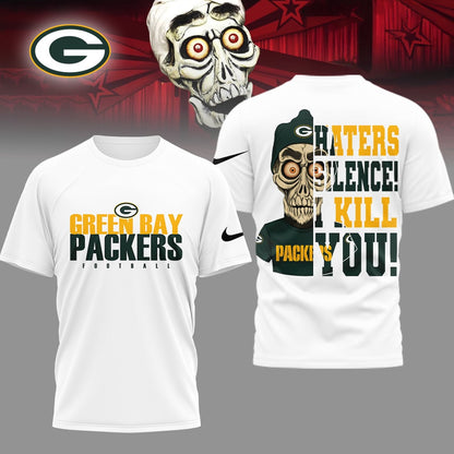 LIMITED EDITION - NEW CUSTOMIZED NFL08 GBP GREEN BAY PACKERS HATERS SILENCE I KILL YOU SHIRT