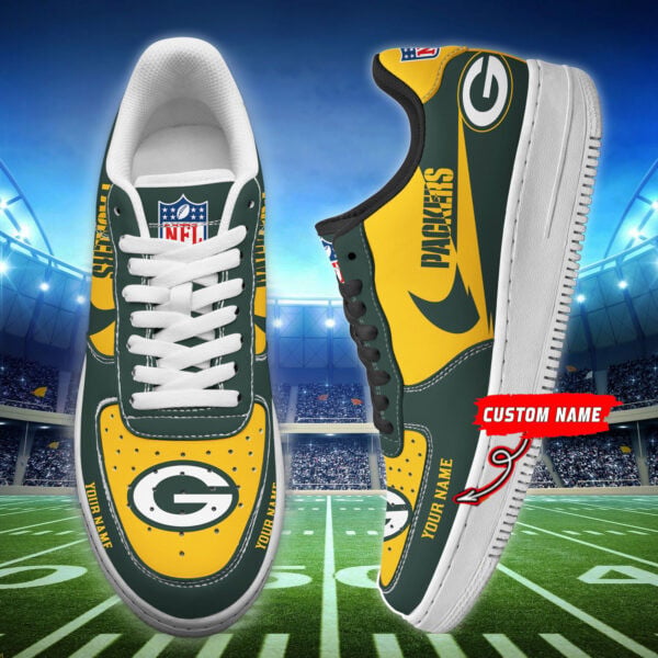 LIMITED EDITION - NEW CUSTOMIZED NFL08 GBP GREEN BAY PACKERS AF1 SNEAKERS