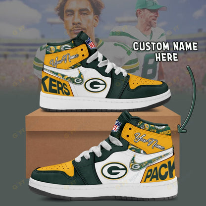 LIMITED EDITION - NEW CUSTOMIZED NFL08 GBP GREEN BAY PACKERS AIR JORDAN 1