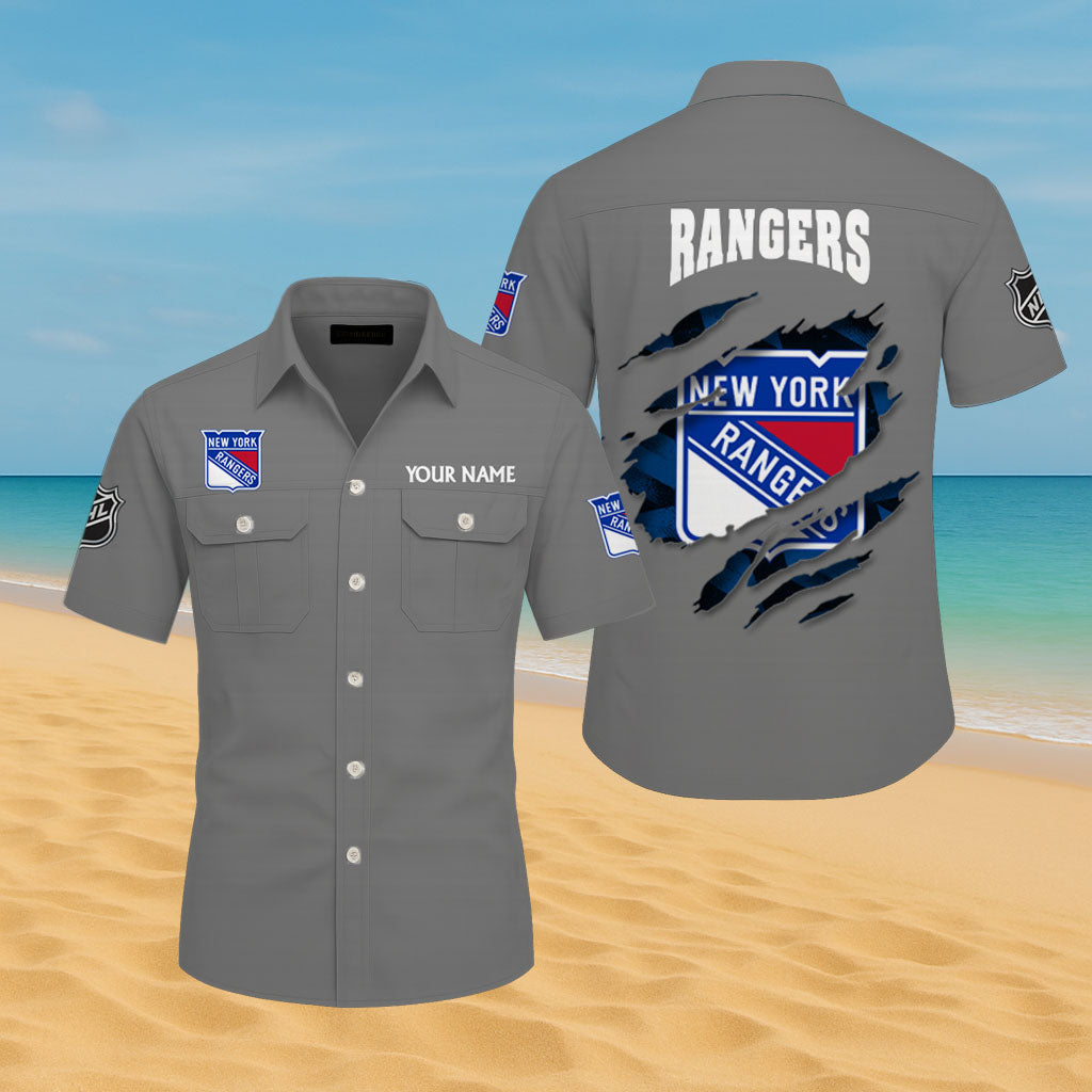 LIMITED EDITION - NEW CUSTOMIZED NHL24 NYR NEW YORK RANGERS CARGO SHIRT