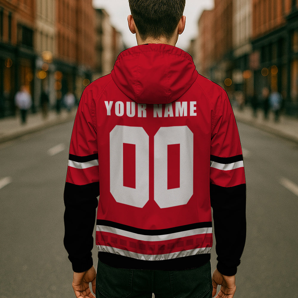 LIMITED EDITION - NEW CUSTOMIZED NHL07 CLH CAROLINA HURRICANES WINDBREAKER JERSEY JACKET