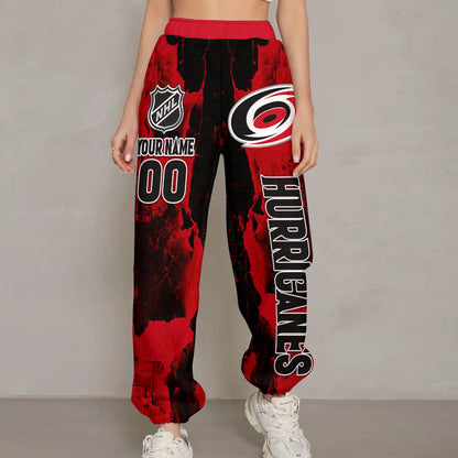 LIMITED EDITION - NEW CUSTOMIZED NHL07 CLH CAROLINA HURRICANES LONG PANTS
