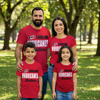 LIMITED EDITION - NEW CUSTOMIZED NHL07 CLH CAROLINA HURRICANES T-SHIRT FOR FAMILY (ADULTS & KIDS)