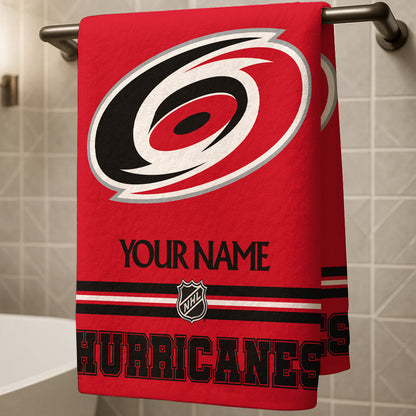 LIMITED EDITION - NEW CUSTOMIZED NHL07 CLH CAROLINA HURRICANES BEACH & BATH TOWEL