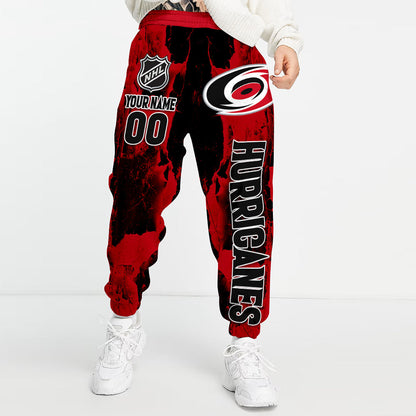 LIMITED EDITION - NEW CUSTOMIZED NHL07 CLH CAROLINA HURRICANES LONG PANTS