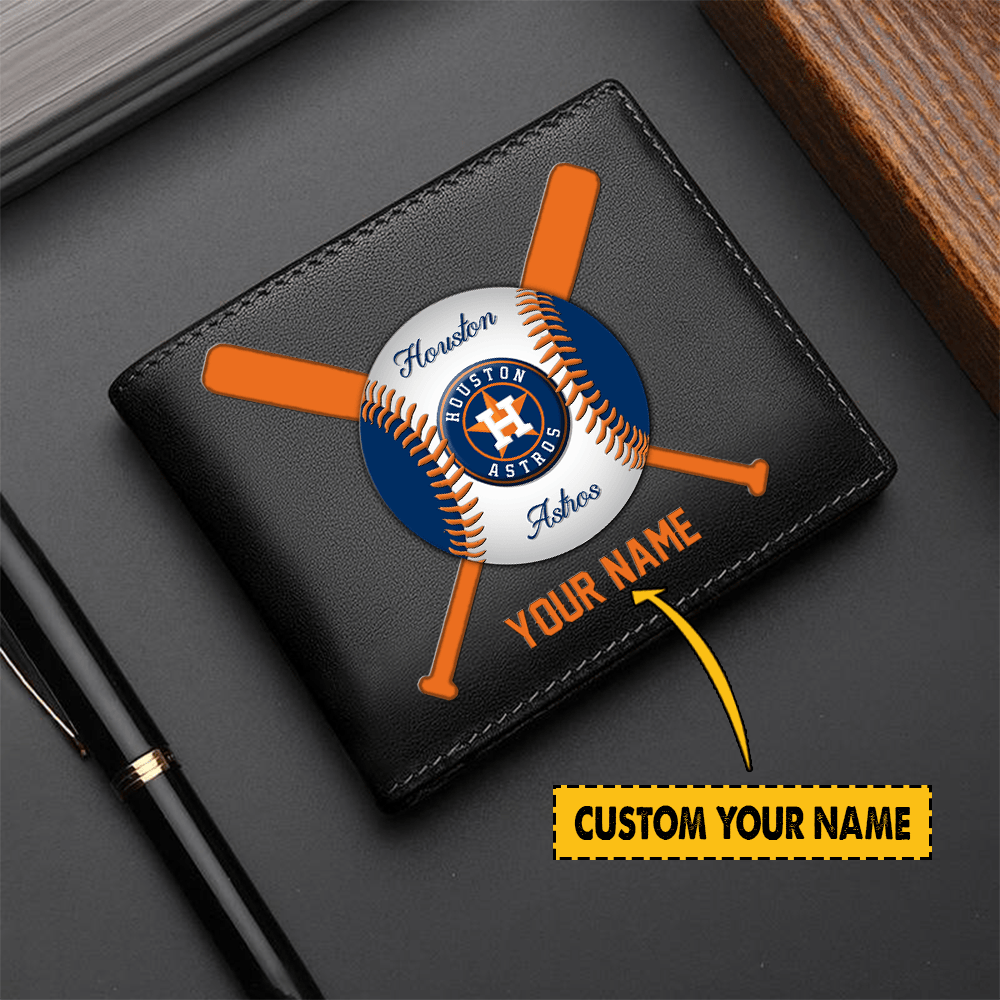 LIMITED EDITION - NEW CUSTOMIZED MLB10 HT ASTROS LEATHER WALLET