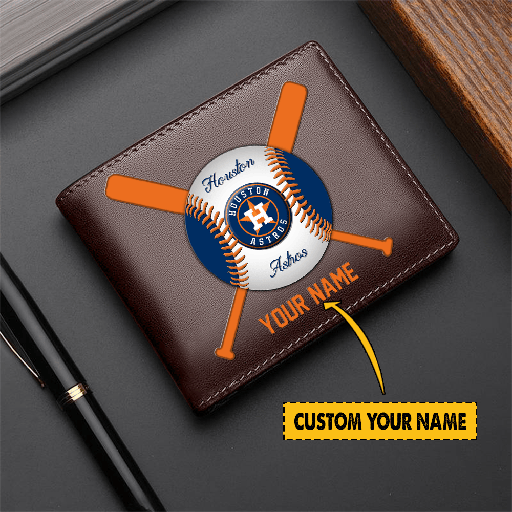 LIMITED EDITION - NEW CUSTOMIZED MLB10 HT ASTROS LEATHER WALLET