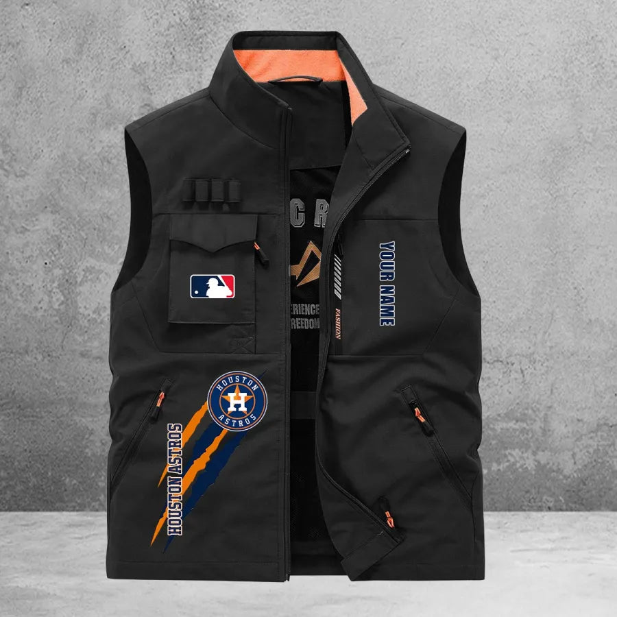 LIMITED EDITION - NEW CUSTOMIZED MLB10 HAS HOUSTON ASTROS SLEEVELESS VEST