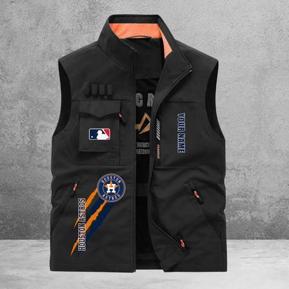 LIMITED EDITION - NEW CUSTOMIZED MLB10 HAS HOUSTON ASTROS SLEEVELESS VEST