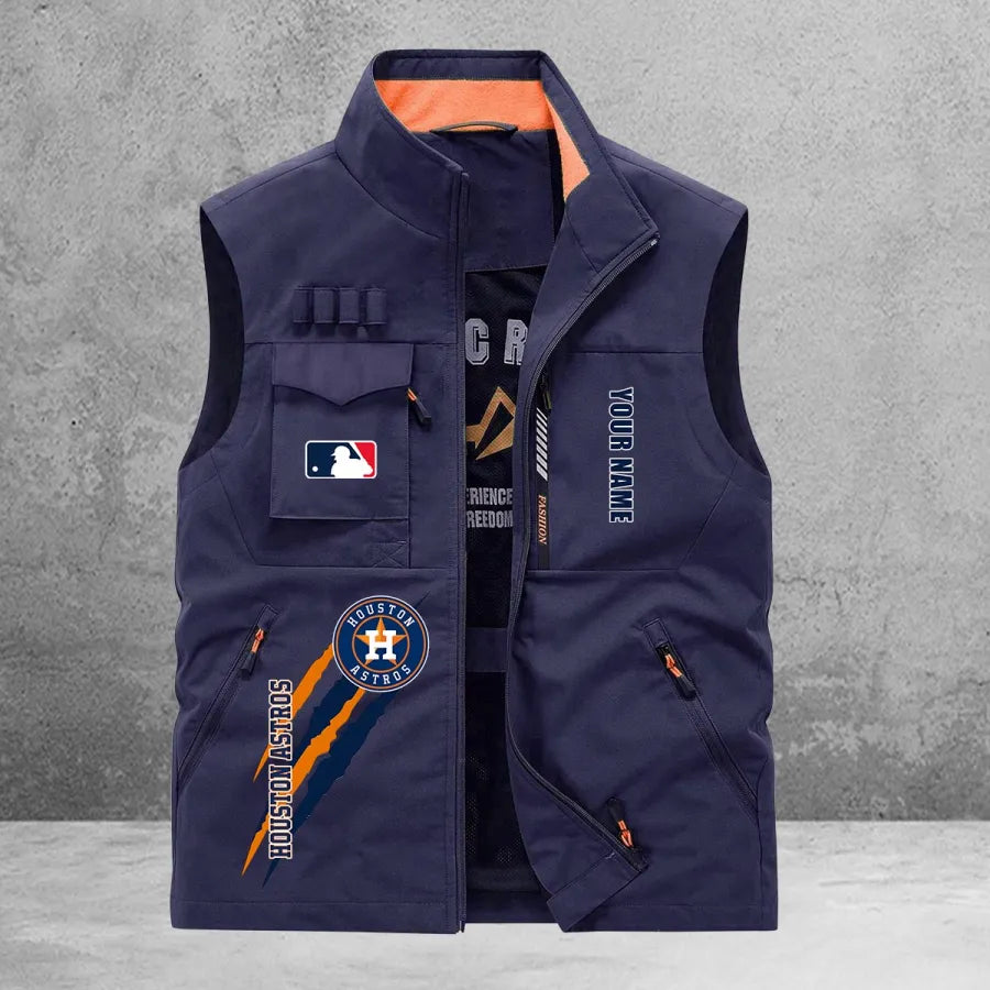 LIMITED EDITION - NEW CUSTOMIZED MLB10 HAS HOUSTON ASTROS SLEEVELESS VEST