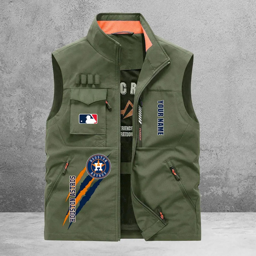 LIMITED EDITION - NEW CUSTOMIZED MLB10 HAS HOUSTON ASTROS SLEEVELESS VEST
