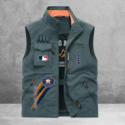 LIMITED EDITION - NEW CUSTOMIZED MLB10 HAS HOUSTON ASTROS SLEEVELESS VEST