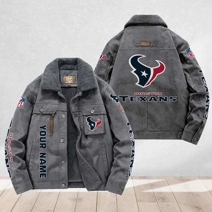 LIMITED EDITION - NEW CUSTOMIZED NFL15 HTT HOUSTON TEXANS FLEECE JACKET