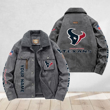 LIMITED EDITION - NEW CUSTOMIZED NFL15 HTT HOUSTON TEXANS FLEECE JACKET
