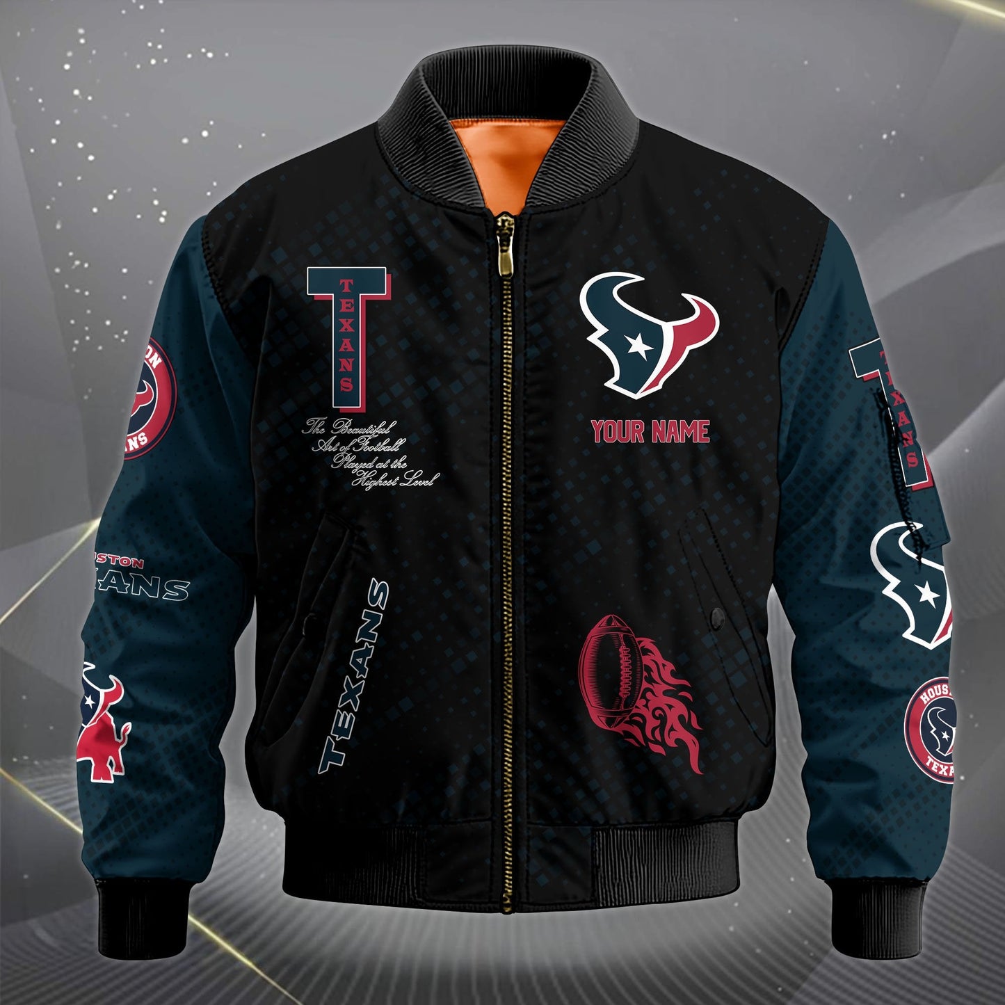 LIMITED EDITION - NEW CUSTOMIZED NFL15 HTT HOUSTON TEXANS SATIN VARSITY JACKET & LONG PANTS