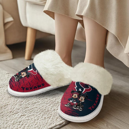 LIMITED EDITION - NEW CUSTOMIZED NFL15 HTT HOUSTON TEXANS COTTON SLIPPERS