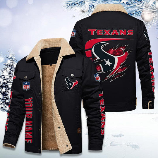 LIMITED EDITION - NEW CUSTOMIZED NFL15 HTT HOUSTON TEXANS FLEECE JACKET