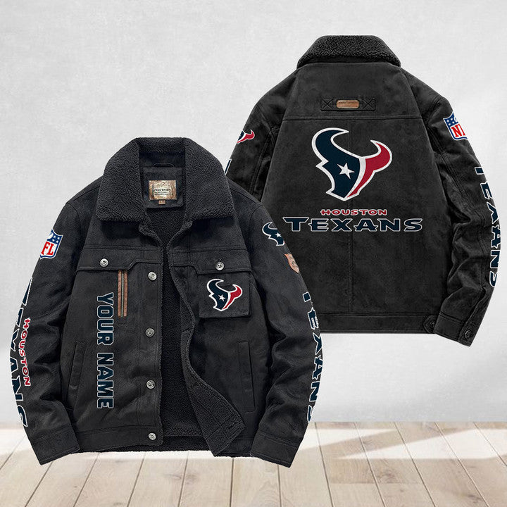 LIMITED EDITION - NEW CUSTOMIZED NFL15 HTT HOUSTON TEXANS FLEECE JACKET