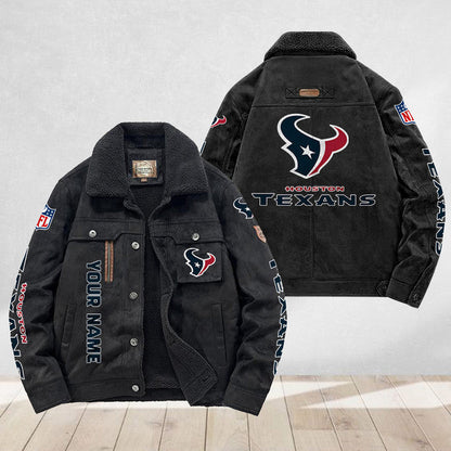 LIMITED EDITION - NEW CUSTOMIZED NFL15 HTT HOUSTON TEXANS FLEECE JACKET