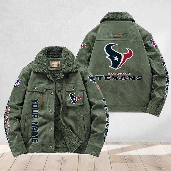 LIMITED EDITION - NEW CUSTOMIZED NFL15 HTT HOUSTON TEXANS FLEECE JACKET