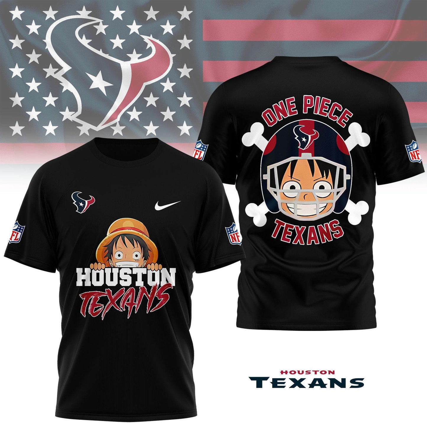 LIMITED EDITION - NEW CUSTOMIZED NFL15 HTT HOUSTON TEXANS ONE PIECE FAN 3D SHIRT