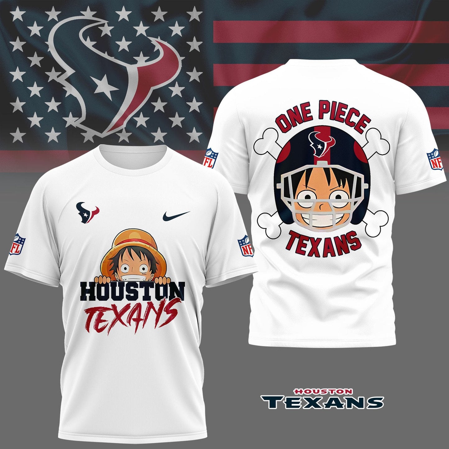 LIMITED EDITION - NEW CUSTOMIZED NFL15 HTT HOUSTON TEXANS ONE PIECE FAN 3D SHIRT