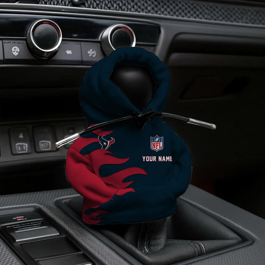 LIMITED EDITION - NEW CUSTOMIZED NFL15 HTT HOUSTON TEXANS CAR HOODIE SHIFT KNOB COVER